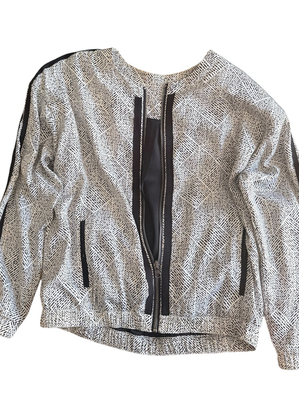 Black and White Zip-Front Jacket